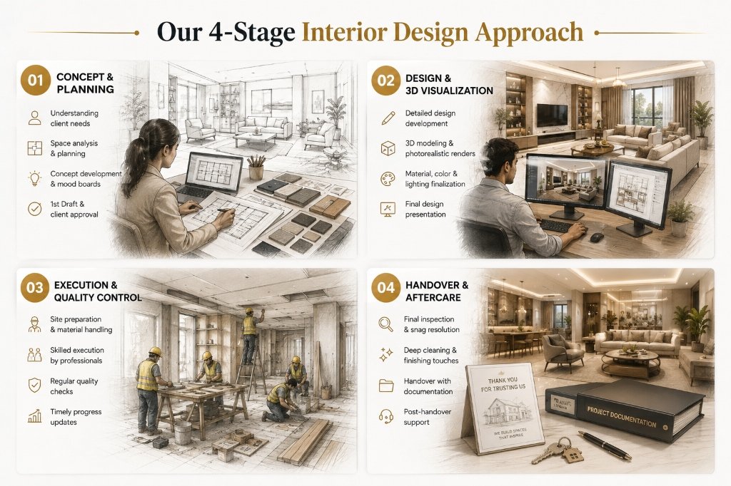 Our 4-Stage Interior Design Approach - Creative, Practical and Customized