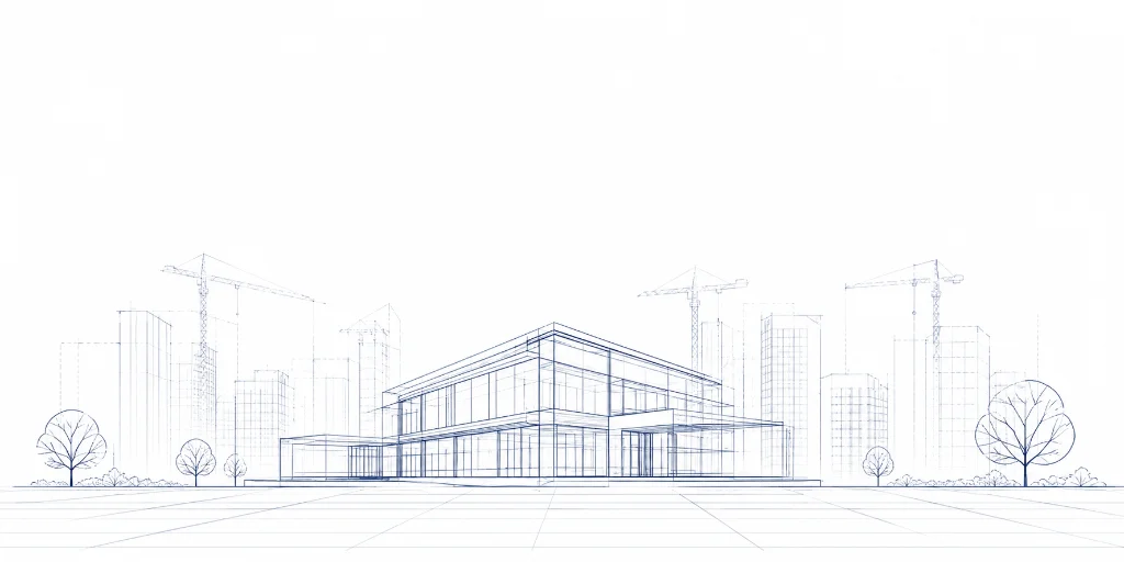 Architectural Technical Blueprint Sketch